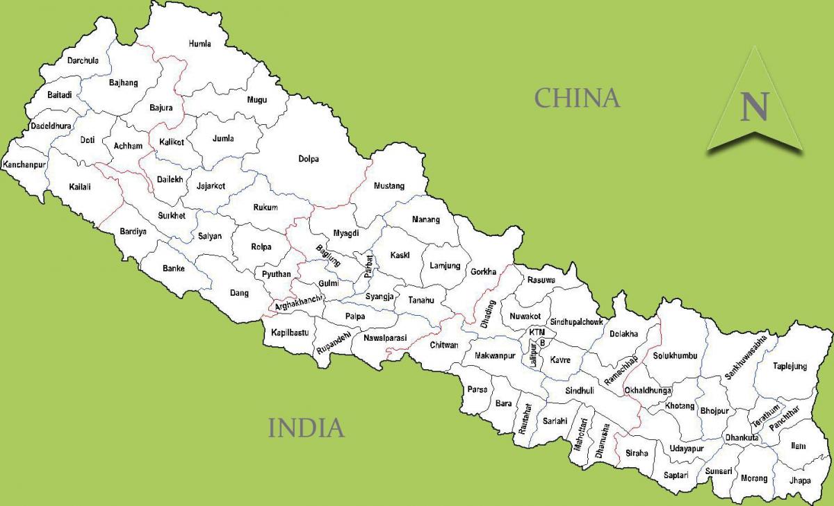 nepal map with cities