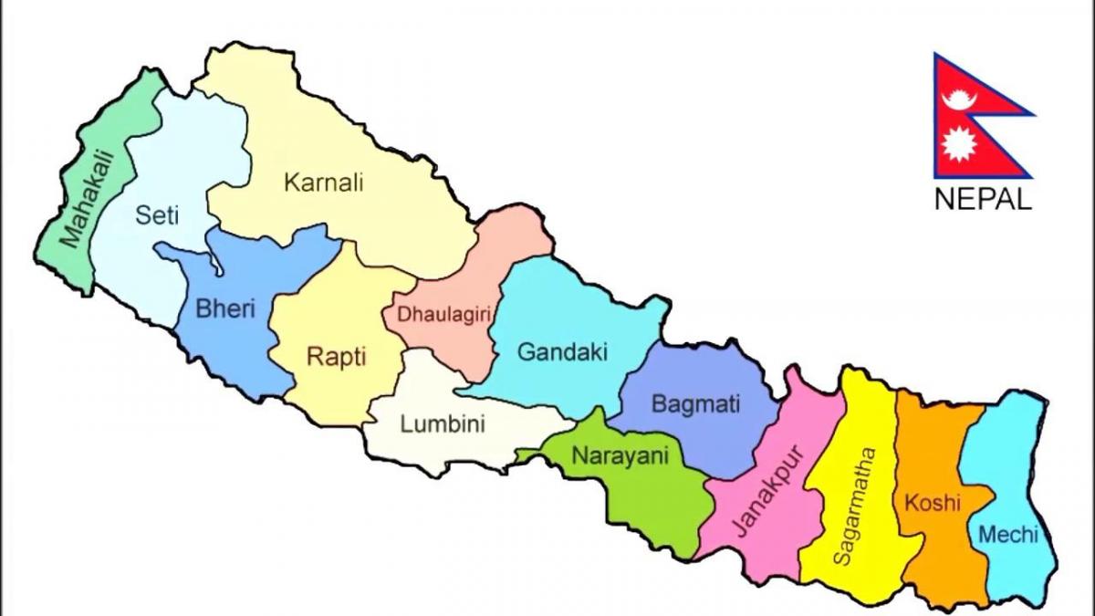 Peta dari nepal gambar