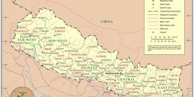 India, nepal peta jalan perbatasan