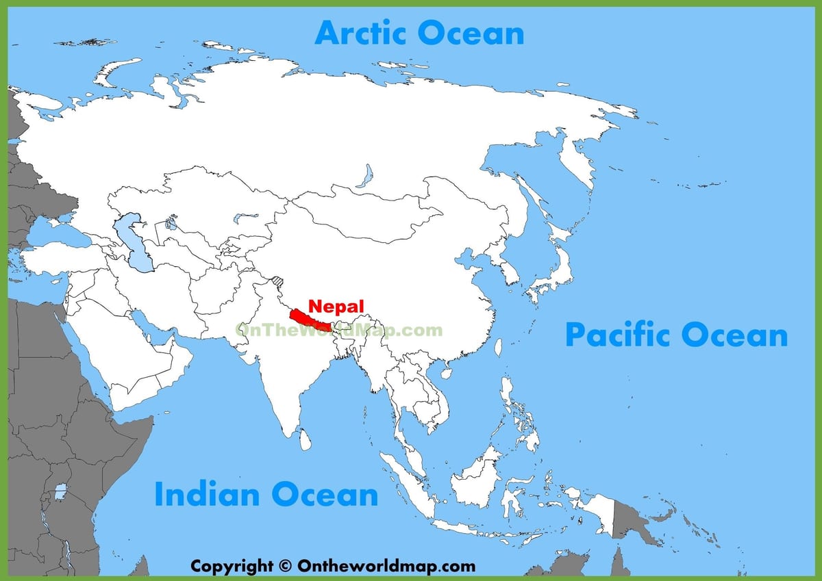 nepal di peta asia
