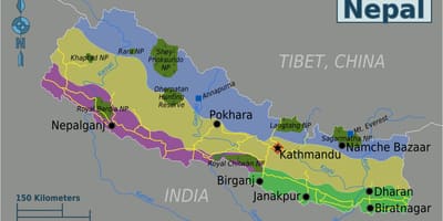 Peta geografis dari nepal