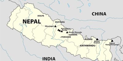 Peta dari nepal himalaya