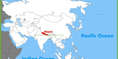 Nepal di peta asia