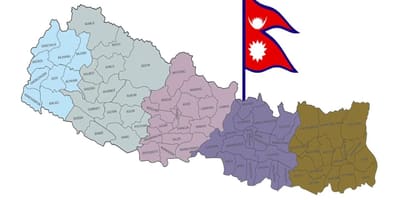 Peta dari nepal dengan bendera