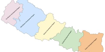 Peta dari nepal dengan pengembangan wilayah