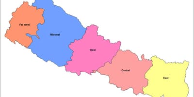Peta dari timur pengembangan wilayah nepal
